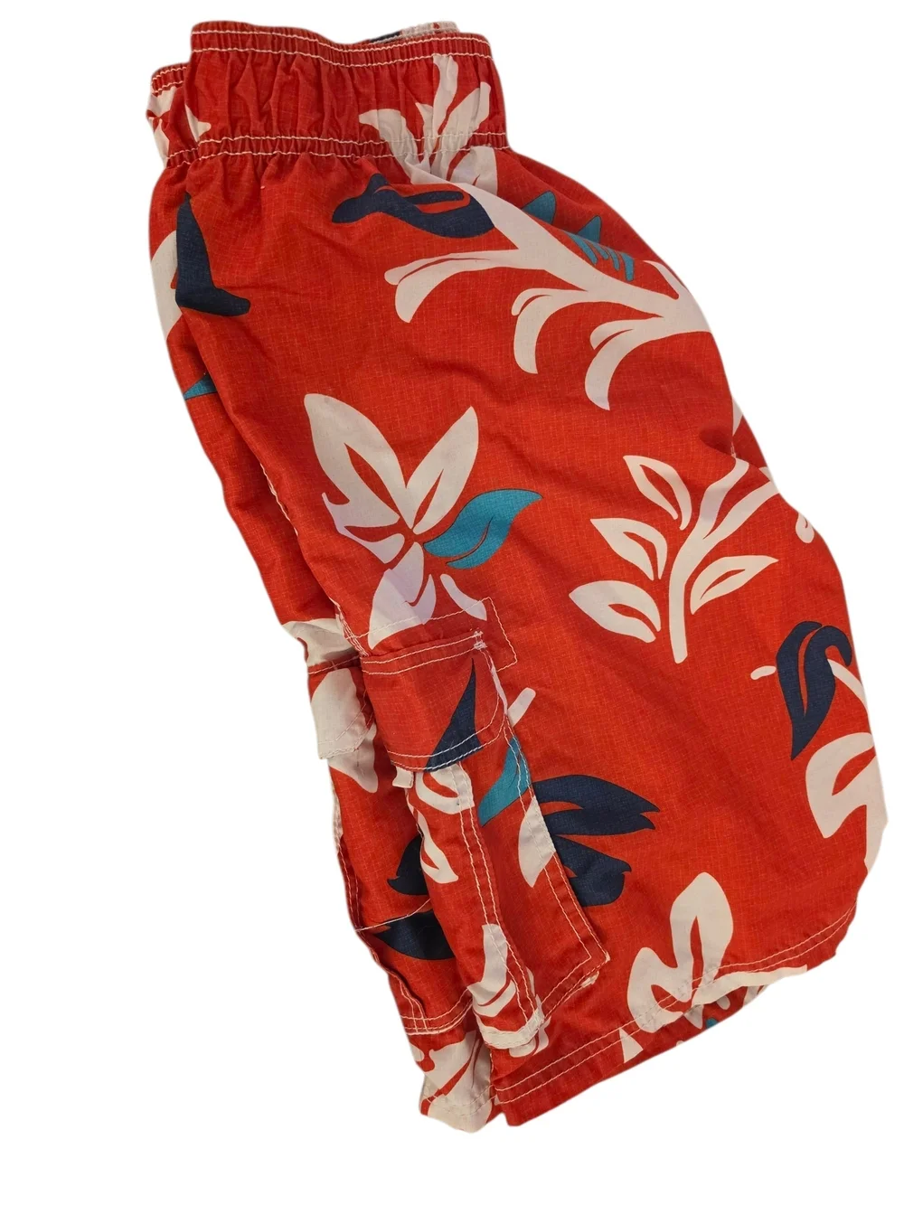 NEW Kanu Surf Tropical Red Hibiscus Cargo Board Shorts Quick Dry Sz L